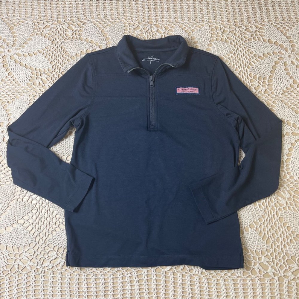 Vineyard Vines Girls Large 16 Navy Blue Shep Shirt Pima Blend Long Sleeve Top